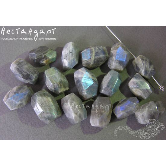 Лабрадор натуральный Faceted Barrel 17-21 мм, изображение 2