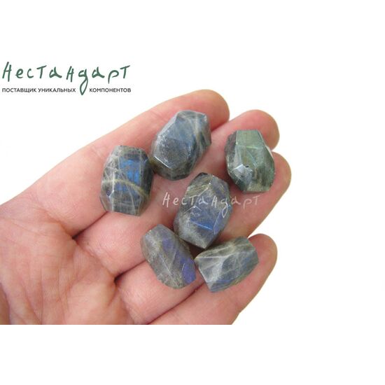 Лабрадор натуральный Faceted Barrel 17-21 мм, изображение 3