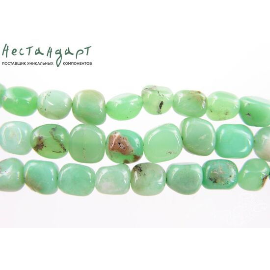 Хризопраз натуральный гладкий Pebbles 8-10 мм (уп. 6 шт.)