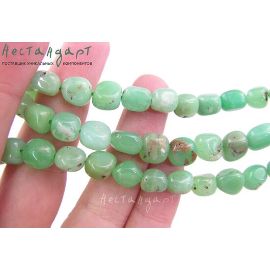 Хризопраз натуральный гладкий Pebbles 8-10 мм (уп. 6 шт.), изображение 2