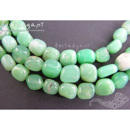 Хризопраз натуральный гладкий Pebbles 8-10 мм (уп. 6 шт.), изображение 3