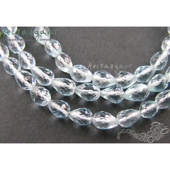 Топаз натуральный голубой с ювелирной огранкой Thin Drop 4,5-5,5 мм, изображение 4