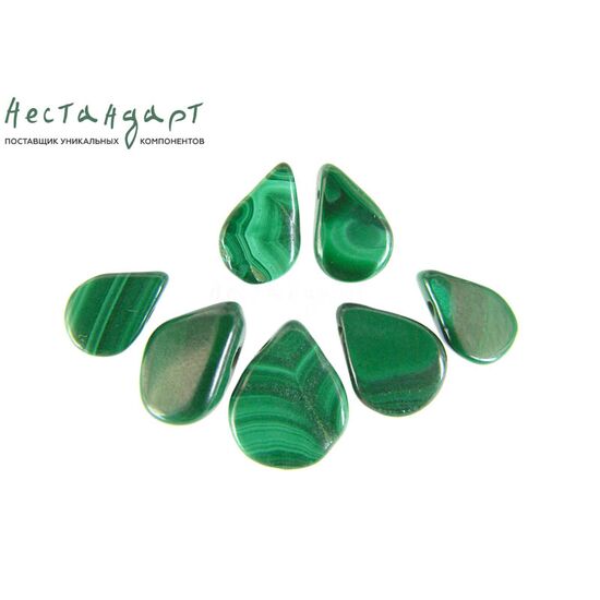Малахит натуральный Briolet Drop 8-13 мм (уп. 7 шт.), изображение 4