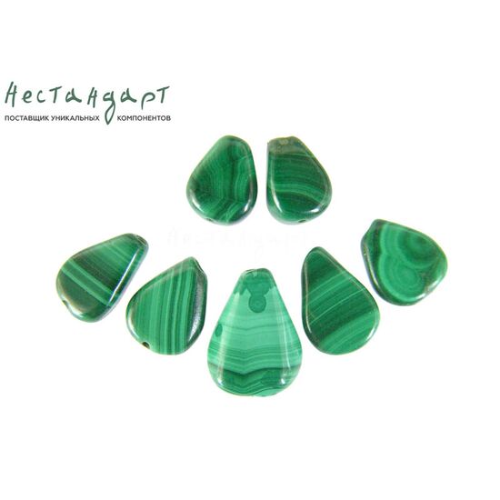 Малахит натуральный Teardrop 6-12х5-10 мм (уп. 7 шт.), изображение 2