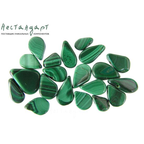 Малахит натуральный Briolet Drop 6-10х3-8 мм (уп. 20 шт.), изображение 2