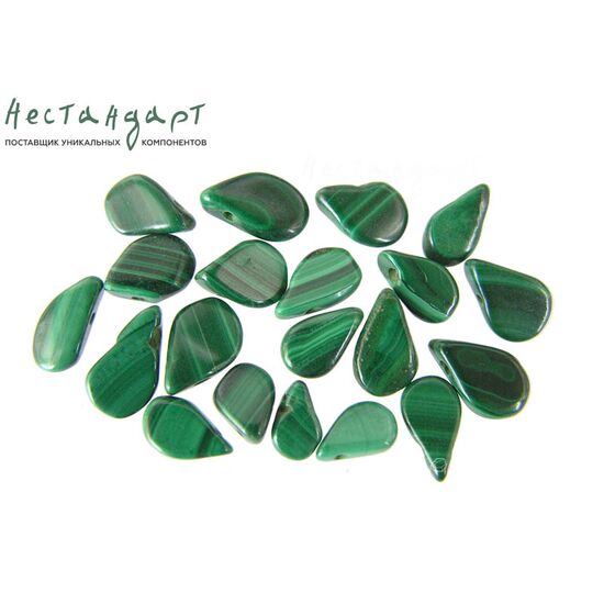 Малахит натуральный Briolet Drop 6-10х3-8 мм (уп. 20 шт.), изображение 3