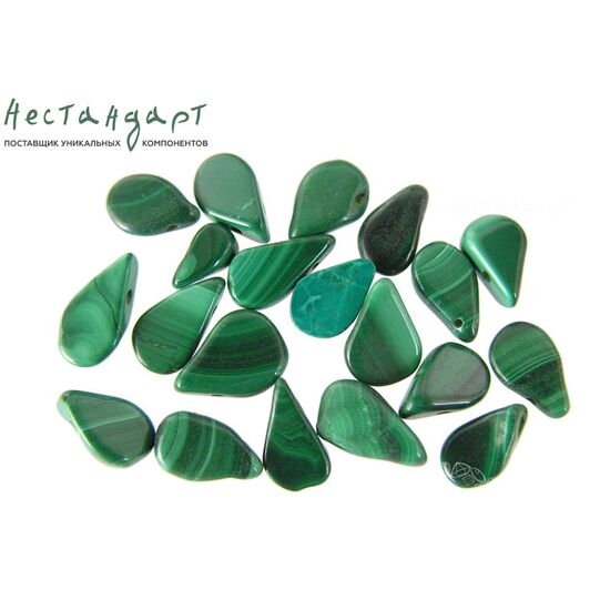 Малахит натуральный Briolet Drop 6-10х3-8 мм (уп. 20 шт.), изображение 4
