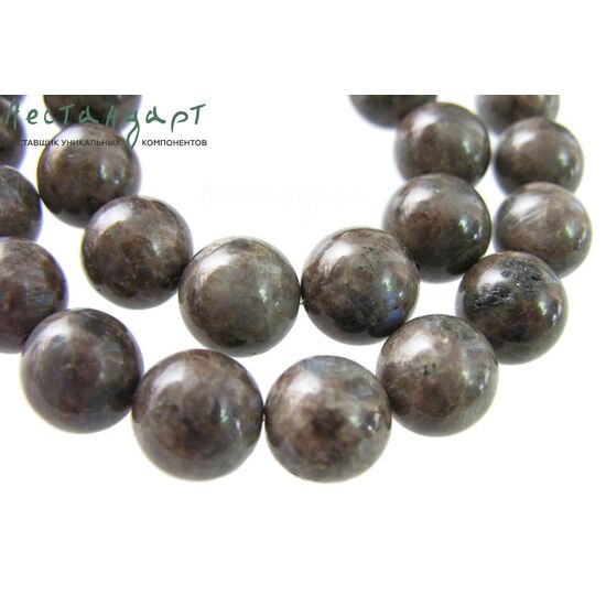 Ларвикит натуральный Cocoa гладкий 14 мм