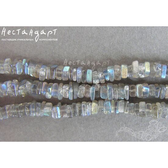 Лабрадор натуральный квадратный рондель 4х2 мм (нить 5 см), изображение 4