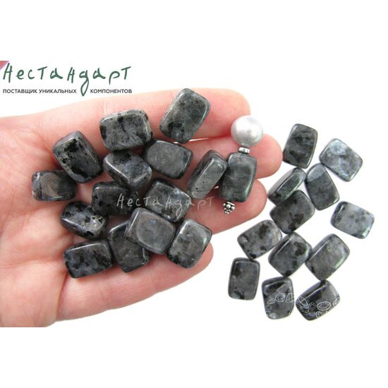 Ларвикит натуральный Rectangle 15х10 мм, изображение 2