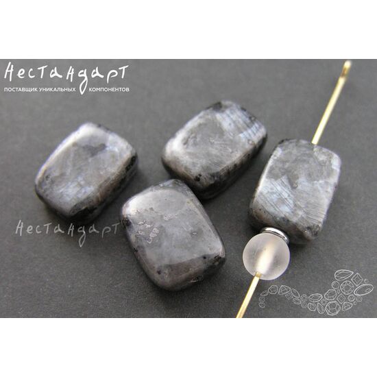 Ларвикит натуральный Rectangle 15х10 мм, изображение 3