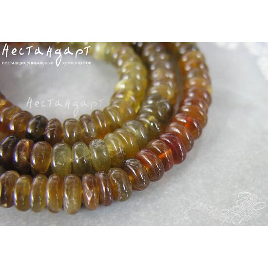 Гранат гроссуляр натуральный зелёный 7x3 мм (уп. 6 шт), изображение 4