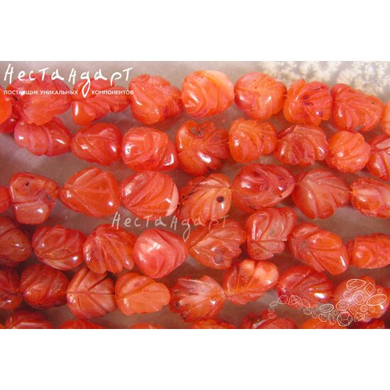 Сердолик натуральный резной Autumn Folio 12-22 мм, изображение 2