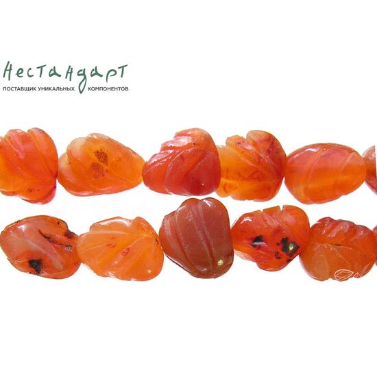 Сердолик натуральный резной Autumn Folio 12-22 мм, изображение 3