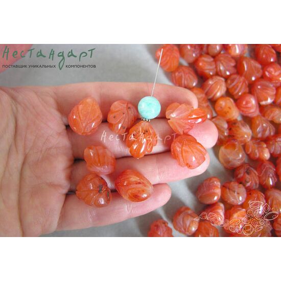 Сердолик натуральный резной Autumn Folio 12-22 мм, изображение 4