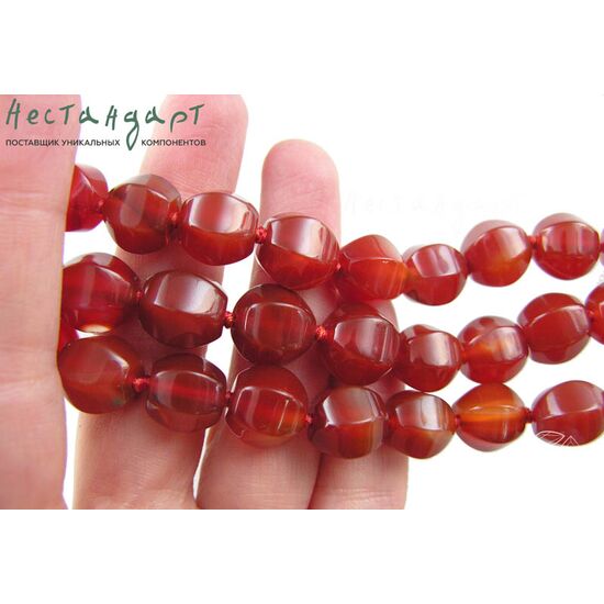 Сердолик натуральный резной Pumpkin 12 мм, изображение 2