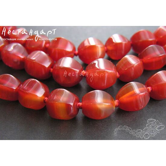 Сердолик натуральный резной Pumpkin 12 мм, изображение 3