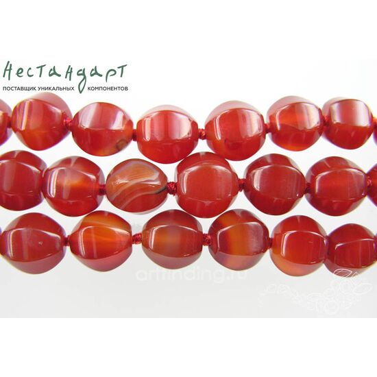 Сердолик натуральный резной Pumpkin 12 мм, изображение 4