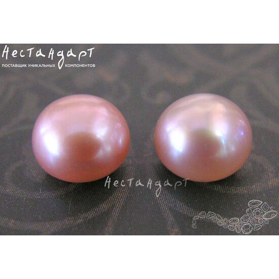 Жемчуг натуральный полусверленный Light Pink 8 мм (пара)