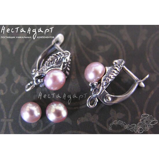 Жемчуг натуральный полусверленный Delicious Lilac 6-6,5 мм (пара), изображение 2