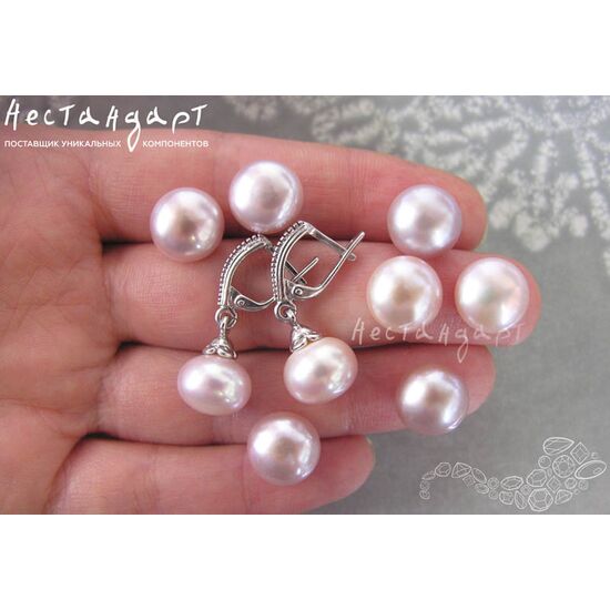 Жемчуг натуральный полусверленный Dusty Rose 11,5-12 мм, изображение 3