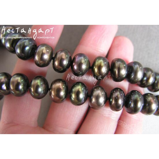 Жемчуг натуральный Cocoa Peacock 11-12х8-10 мм, изображение 2