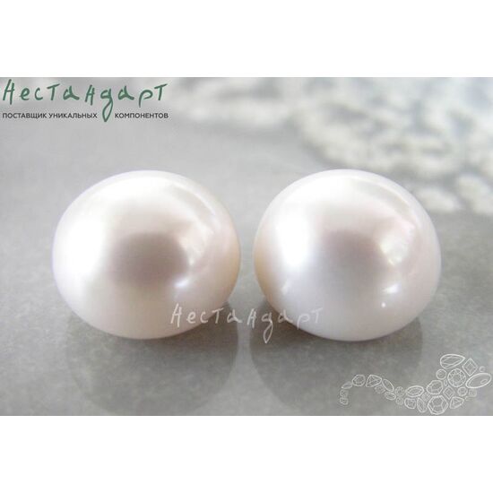 Жемчуг натуральный полусверленный Brilliant White 12,5-13 мм, изображение 3