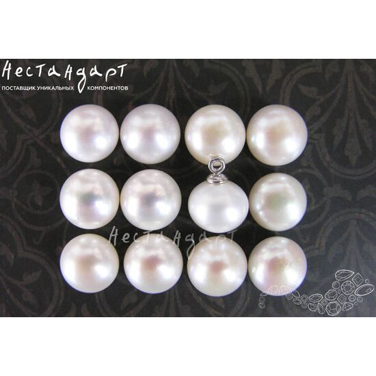 Жемчуг натуральный полусверленный Shining White 12-12,5 мм