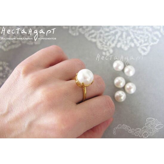 Жемчуг натуральный полусверленный Shining White 12-12,5 мм, изображение 4