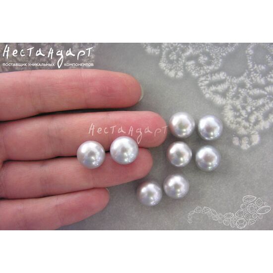 Жемчуг натуральный полусверленный Gray 11-11,5 мм, изображение 4