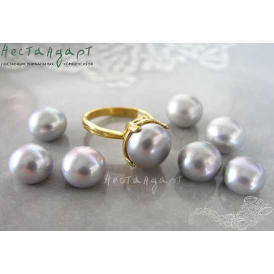 Жемчуг натуральный полусверленный Luster Gray 11,5-12 мм