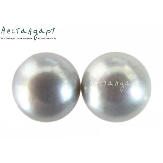 Жемчуг натуральный полусверленный Luster Gray 11,5-12 мм, изображение 2