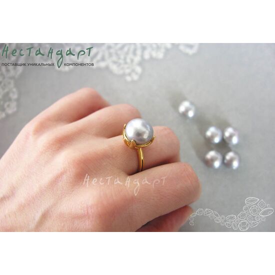 Жемчуг натуральный полусверленный Luster Gray 11,5-12 мм, изображение 4