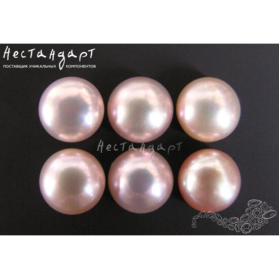Жемчуг натуральный полусверленный Dusty Rose 8,5-9 мм (пара)