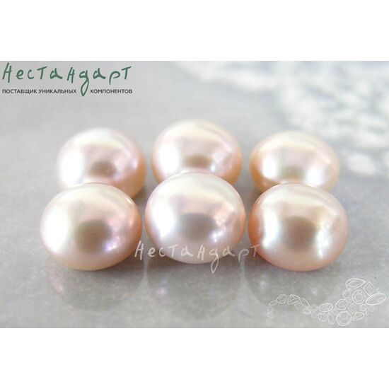 Жемчуг натуральный полусверленный Dusty Rose 8,5-9 мм (пара), изображение 4