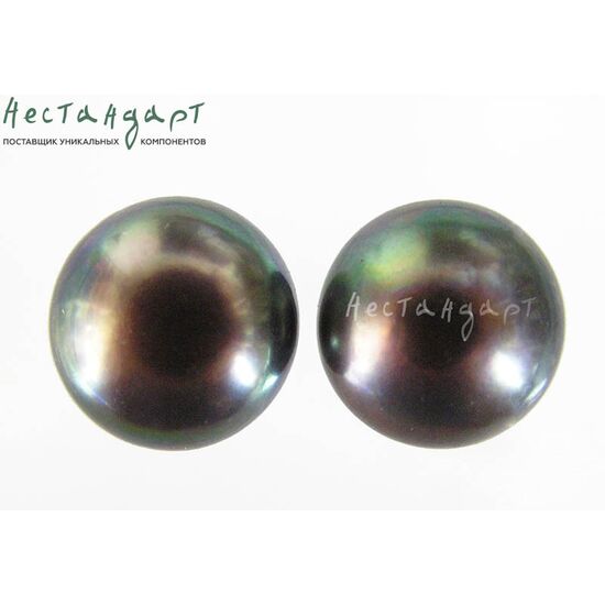 Жемчуг натуральный полусверленный Tahiti Black 10-10,5 мм, изображение 3