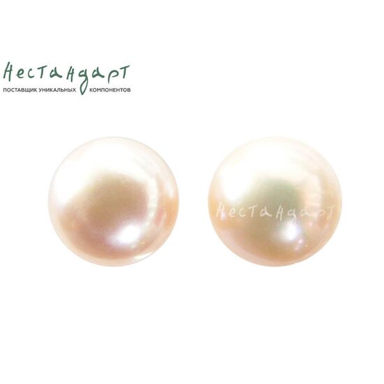 Жемчуг натуральный полусверленный Pink 9-9,5 мм (пара), изображение 2