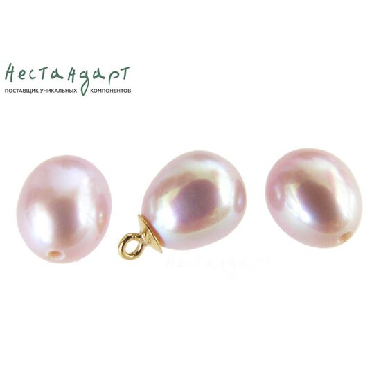 Жемчуг натуральный полусверленный Pear Pink 7-7,5 мм (уп. 4 шт.)