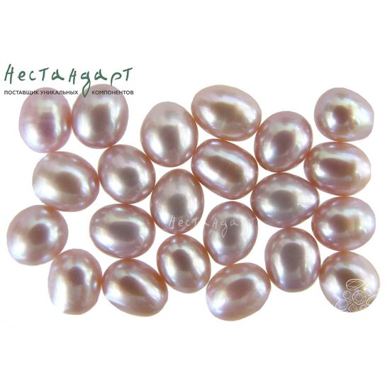 Жемчуг натуральный полусверленный Pear Pink 7-7,5 мм (уп. 4 шт.), изображение 2