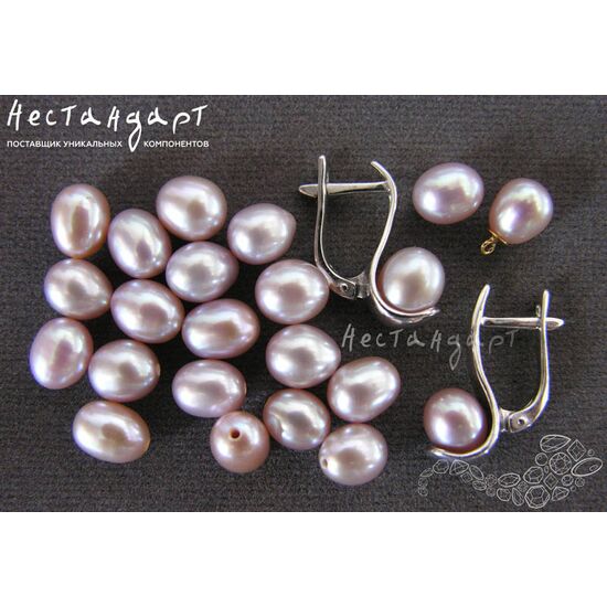 Жемчуг натуральный полусверленный Pear Pink 7-7,5 мм (уп. 4 шт.), изображение 3