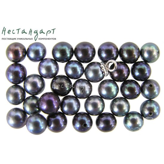 Жемчуг натуральный полусверленный Ball Round Tahiti Black 7-7,5 мм
