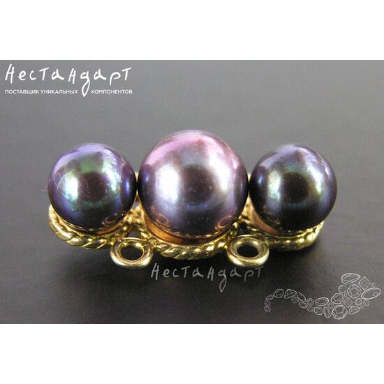 Жемчуг натуральный полусверленный Ball Round Tahiti Black 7-7,5 мм, изображение 4