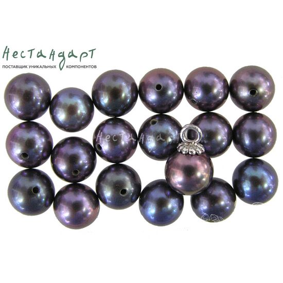 Жемчуг натуральный полусверленный Ball Round Tahiti Black 5,5-6 мм
