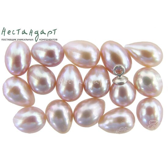 Жемчуг натуральный полусверленный Pear Lilac 8-10 мм
