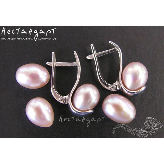 Жемчуг натуральный полусверленный Pear Lilac 8-10 мм, изображение 2