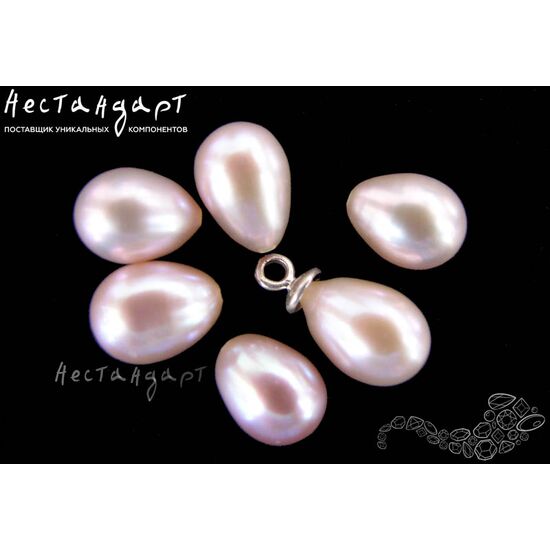 Жемчуг натуральный полусверленный Pear Lilac 8-10 мм, изображение 4