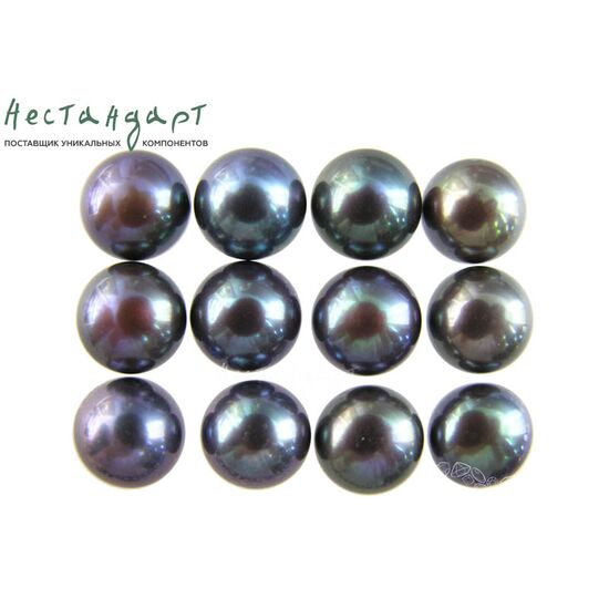 Жемчуг натуральный полусверленный Peacock Black 11-11,5 мм