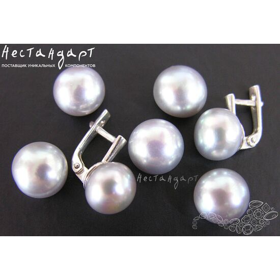 Жемчуг натуральный полусверленный Platinum Gray 11-11,5 мм, изображение 2