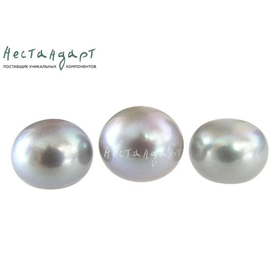 Жемчуг натуральный полусверленный Platinum Gray 11-11,5 мм, изображение 3