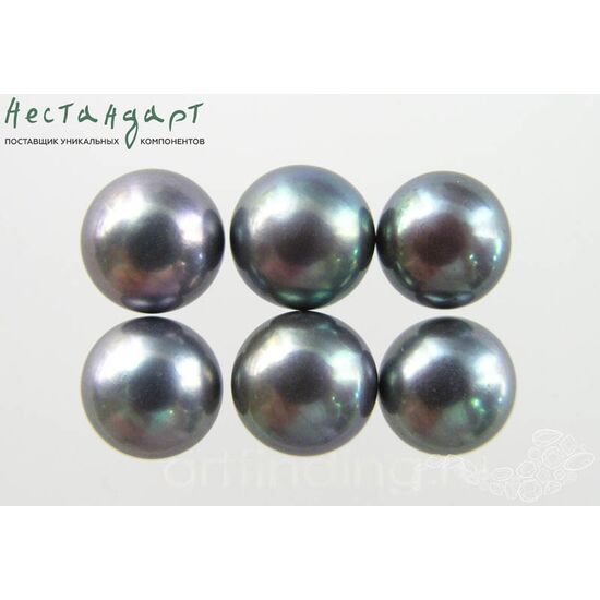 Жемчуг натуральный полусверленный Peacock Black 9-10 мм